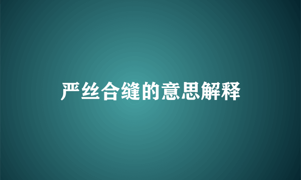 严丝合缝的意思解释