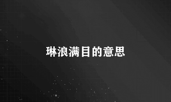 琳浪满目的意思