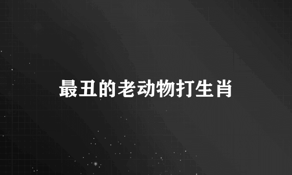 最丑的老动物打生肖