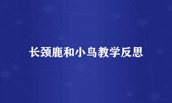 长颈鹿和小鸟教学反思