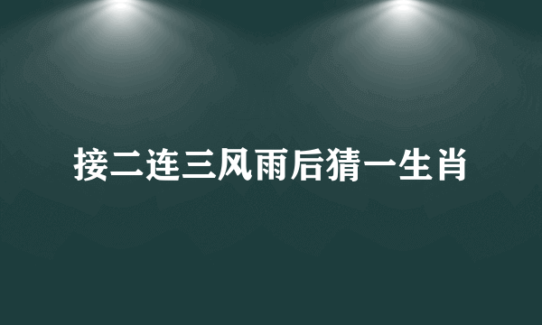 接二连三风雨后猜一生肖