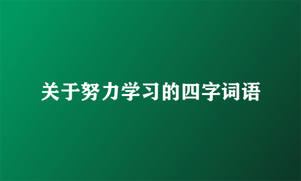 关于努力学习的四字词语