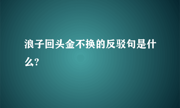 浪子回头金不换的反驳句是什么?