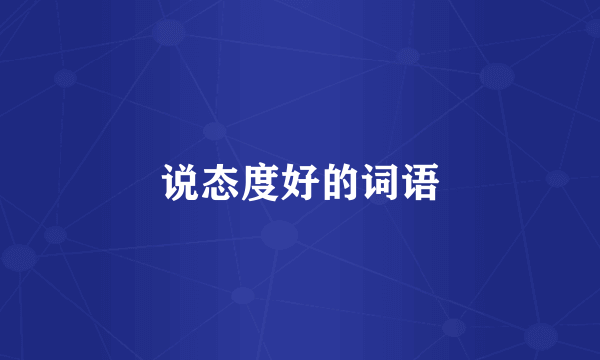 说态度好的词语
