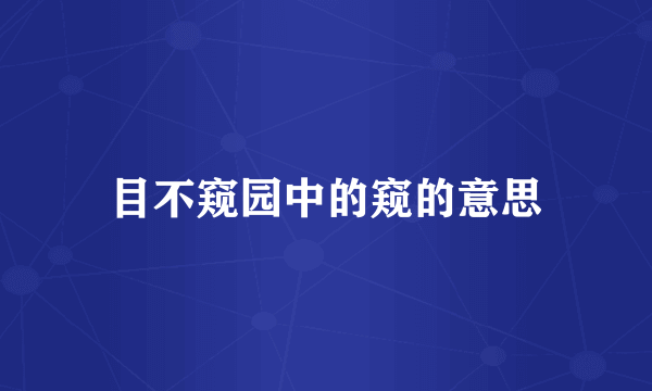 目不窥园中的窥的意思