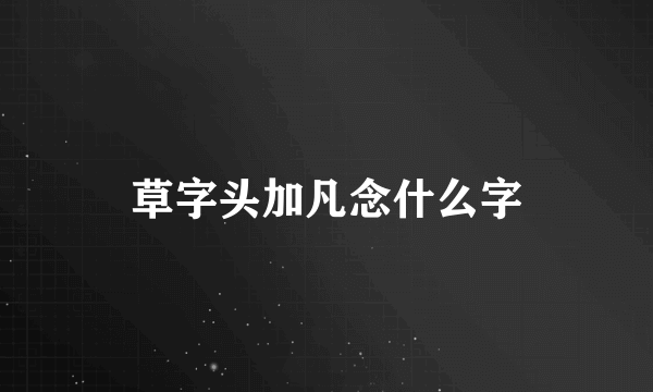 草字头加凡念什么字