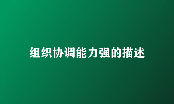 组织协调能力强的描述