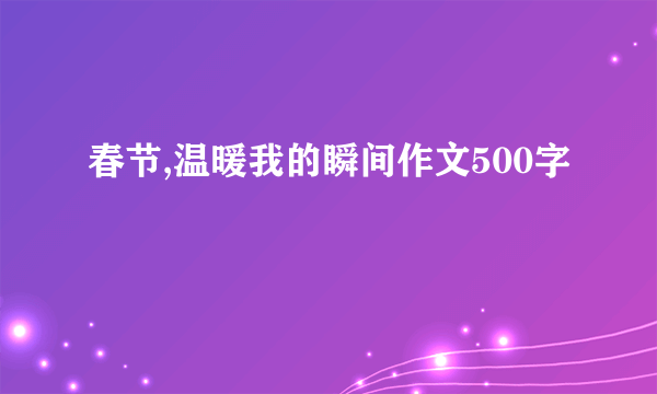 春节,温暖我的瞬间作文500字