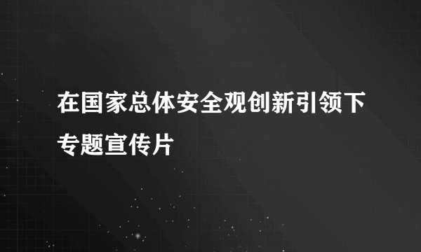 在国家总体安全观创新引领下专题宣传片