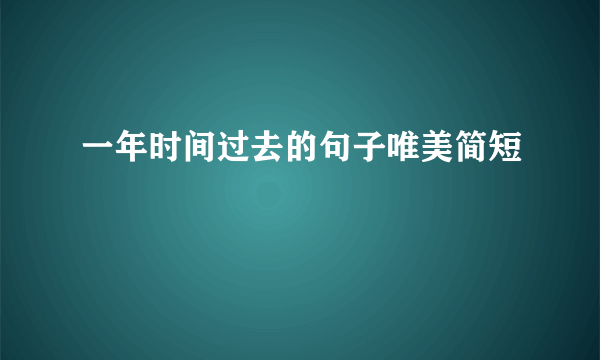 一年时间过去的句子唯美简短