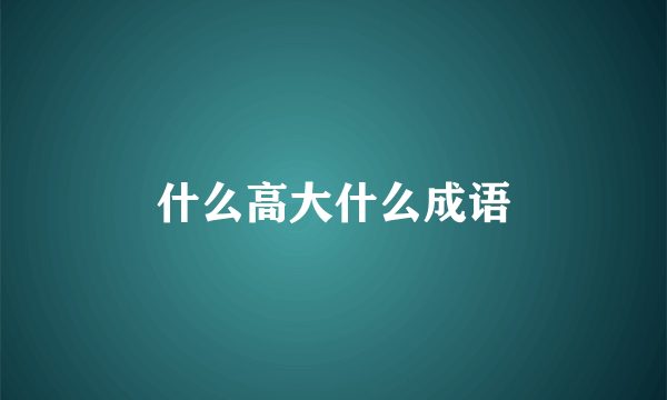 什么高大什么成语