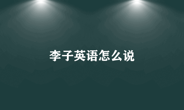 李子英语怎么说