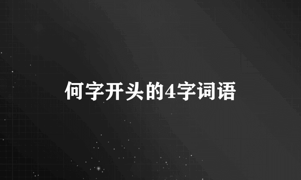 何字开头的4字词语
