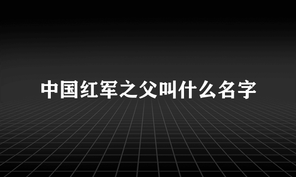 中国红军之父叫什么名字