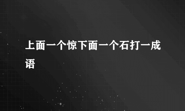 上面一个惊下面一个石打一成语