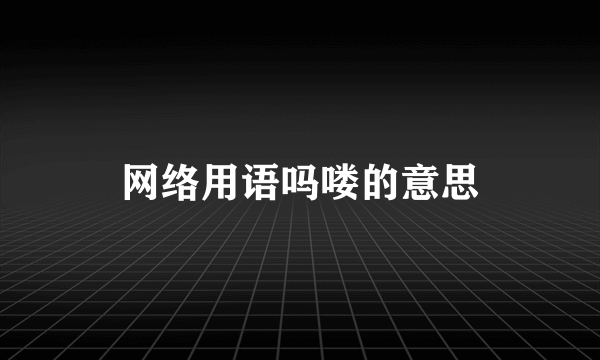 网络用语吗喽的意思