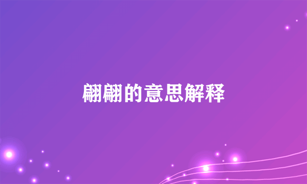 翩翩的意思解释