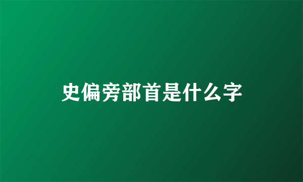 史偏旁部首是什么字