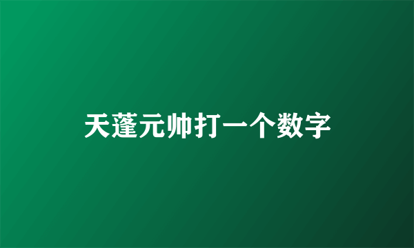 天蓬元帅打一个数字