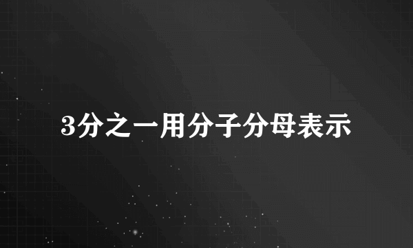 3分之一用分子分母表示