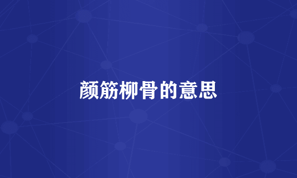 颜筋柳骨的意思