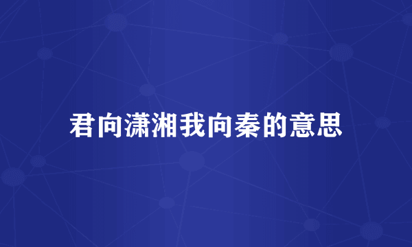 君向潇湘我向秦的意思
