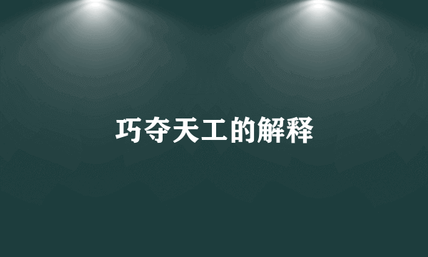 巧夺天工的解释