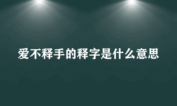 爱不释手的释字是什么意思