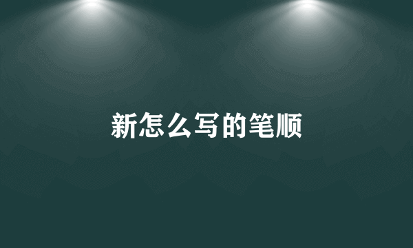 新怎么写的笔顺