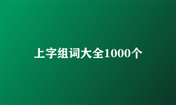 上字组词大全1000个