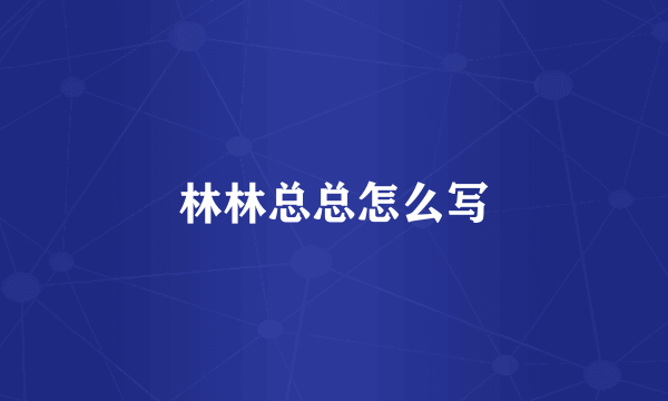 林林总总怎么写