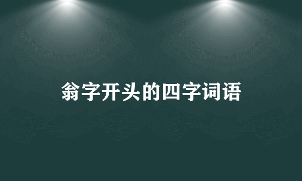 翁字开头的四字词语