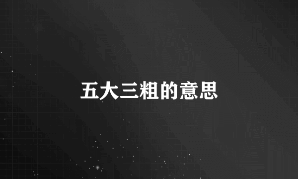 五大三粗的意思