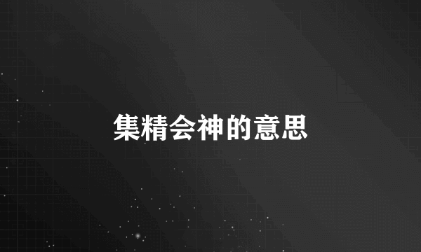 集精会神的意思