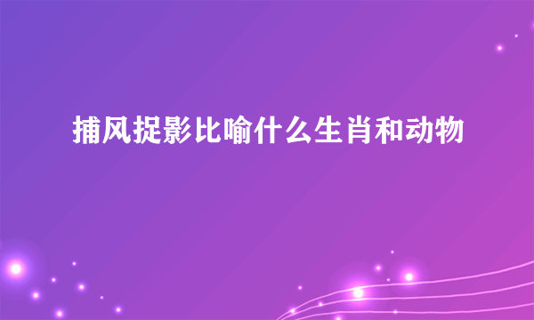 捕风捉影比喻什么生肖和动物