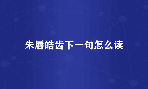 朱唇皓齿下一句怎么读