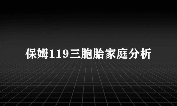 保姆119三胞胎家庭分析
