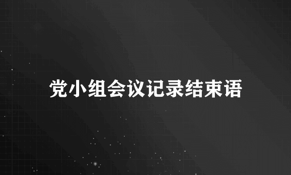 党小组会议记录结束语