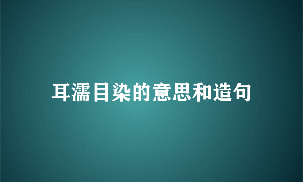 耳濡目染的意思和造句