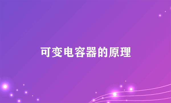 可变电容器的原理