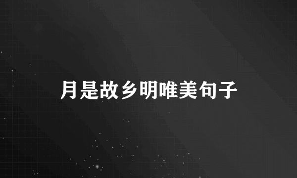 月是故乡明唯美句子