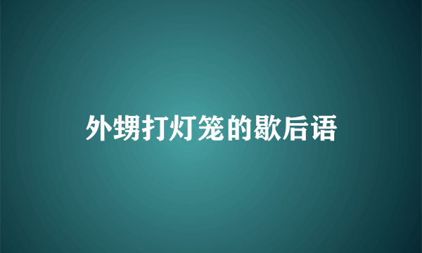 外甥打灯笼的歇后语