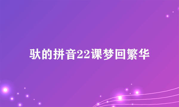 驮的拼音22课梦回繁华