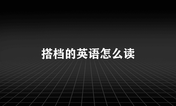 搭档的英语怎么读