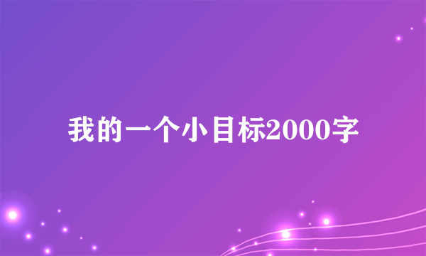 我的一个小目标2000字
