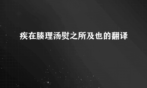 疾在腠理汤熨之所及也的翻译