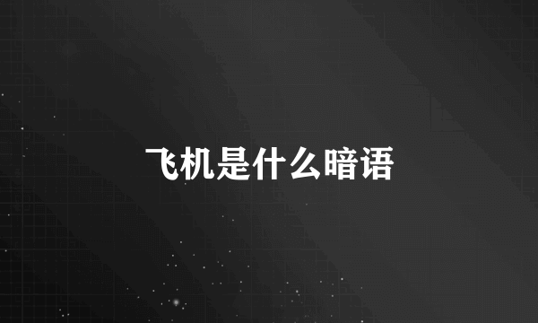 飞机是什么暗语