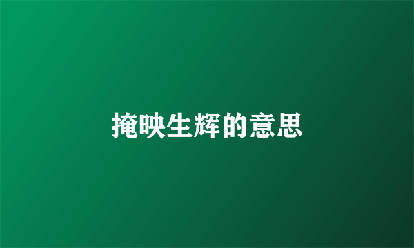 掩映生辉的意思