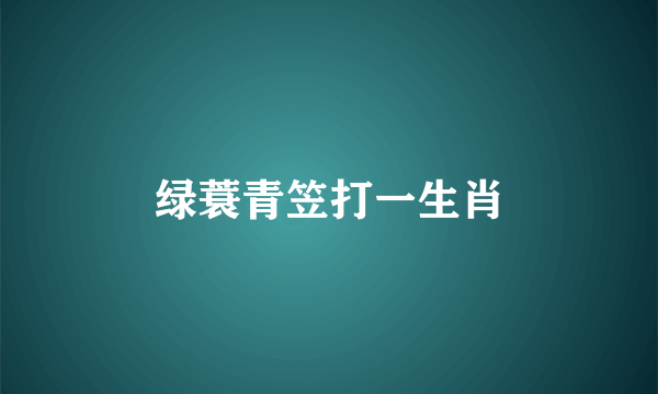 绿蓑青笠打一生肖