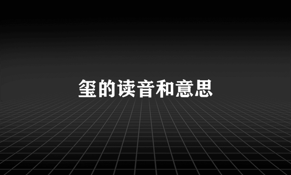 玺的读音和意思